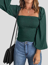 Square Neck Long Sleeves Slim Blouse Sai Feel